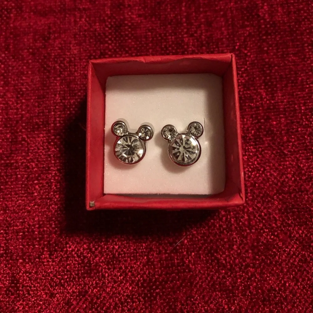 Earrings; Stud; Faux Diamonds; Alloy Plated - Picture 8 of 8